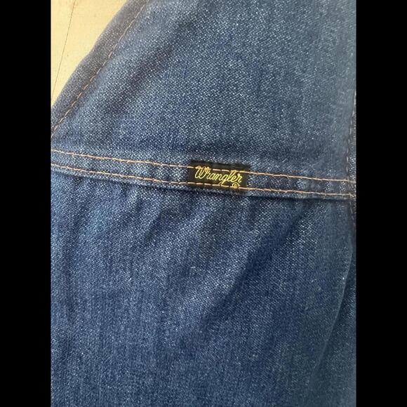 Vintage 1970's Wrangler Jean with Sherpa Lined Button Up Western Men's Vest - Picture 4 of 9